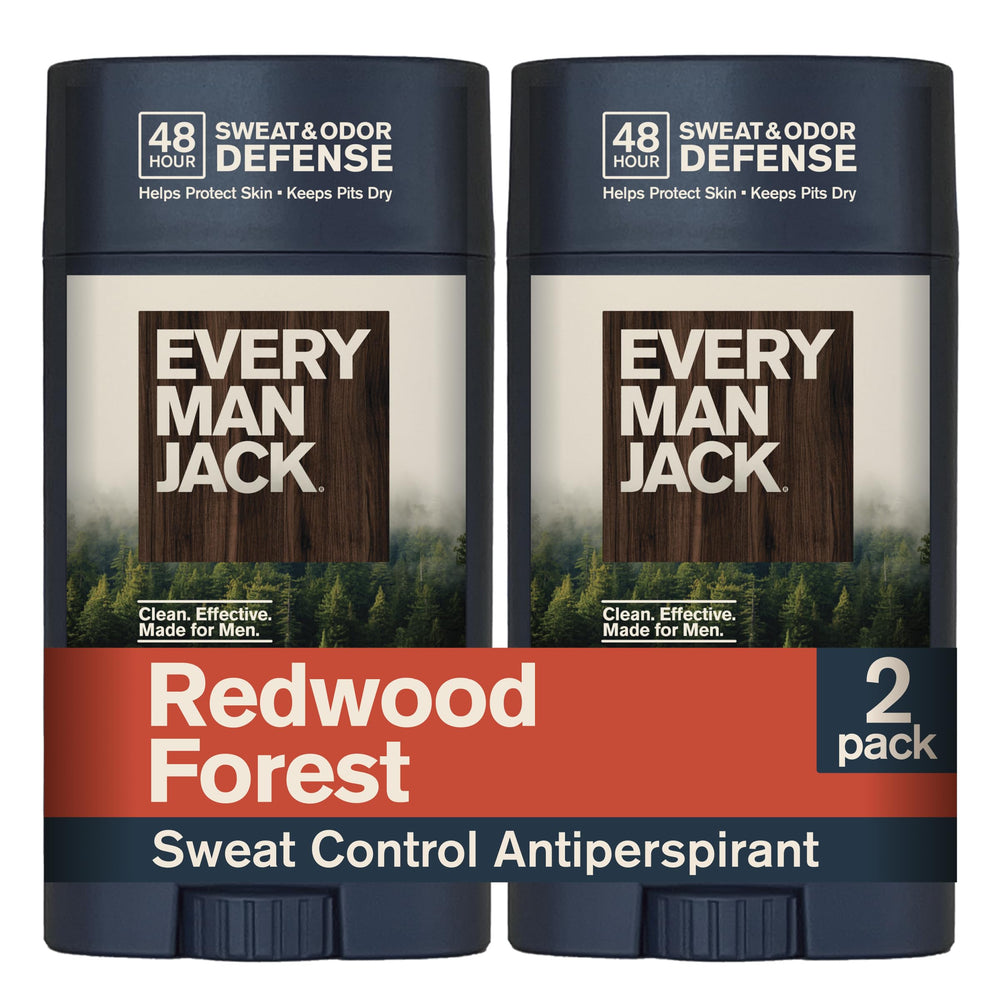 Every Man Jack front packaging showing two redwood forest sticks and benefits