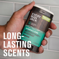 Every Man Jack three-stick variety pack arranged to show scent options and convenience