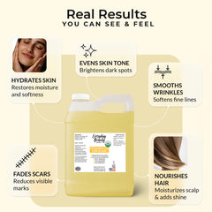 Everyday Beauty pouring oil onto hand to demonstrate easy application and hydration