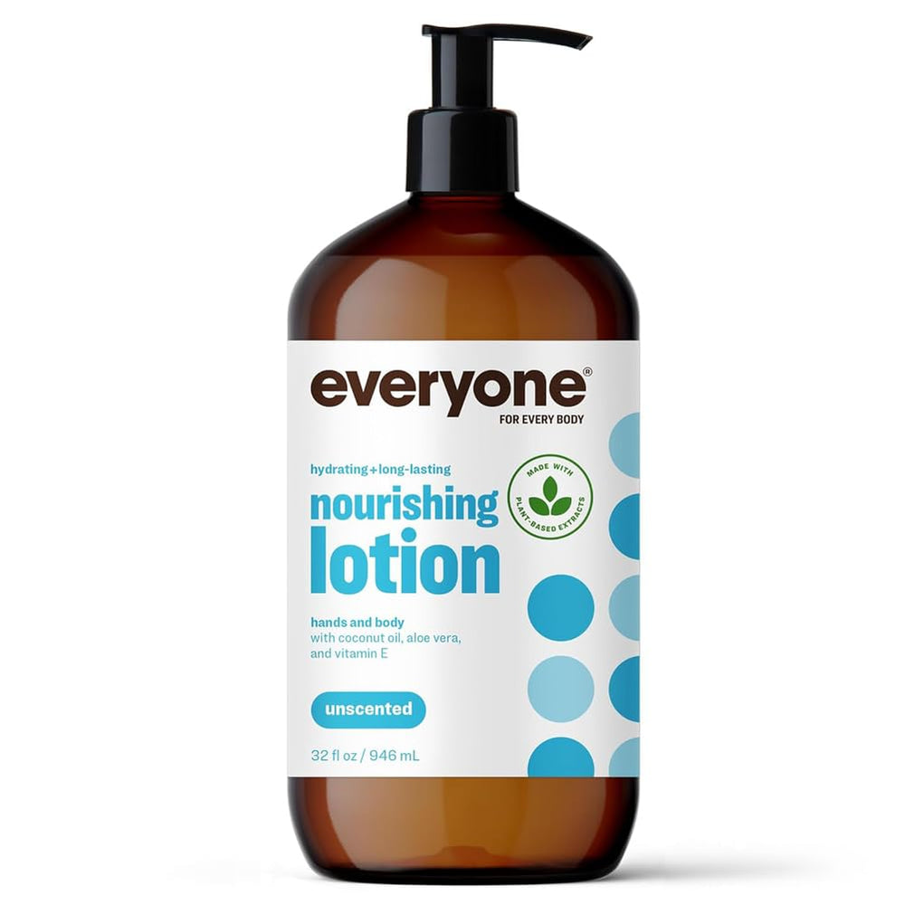 Everyone front view 32oz bottle showing label and pump benefit easy dispensing
