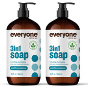 everyone brand front packaging showing twin 32oz bottles and eucalyptus scent benefit