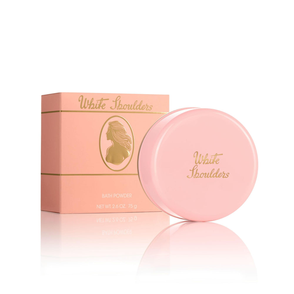Evyan White Shoulders front packaging showing vintage branding benefit: recognizable classic scent