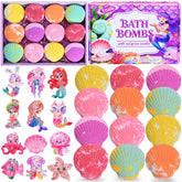 Excalla front packaging showing 12 shell bath bombs and gift box, ideal for gifting