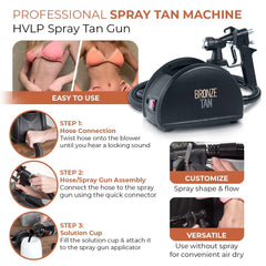 Existing Beauty close-up of HVLP spray gun tip for precise, even tanning application