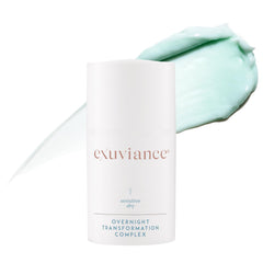 EXUVIANCE jar front view showing packaging and restorative night cream benefits