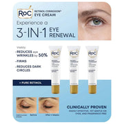Eye See RoC front packaging showing three 0.6 fl oz tubes, convenient supply