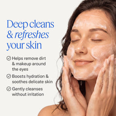 EYEECO ingredients with tea tree and aloe, visualizing soothing and cleansing benefits