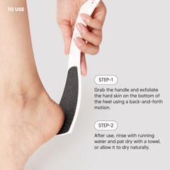 F3 Systems file in use on heel demonstrating callus reduction benefit