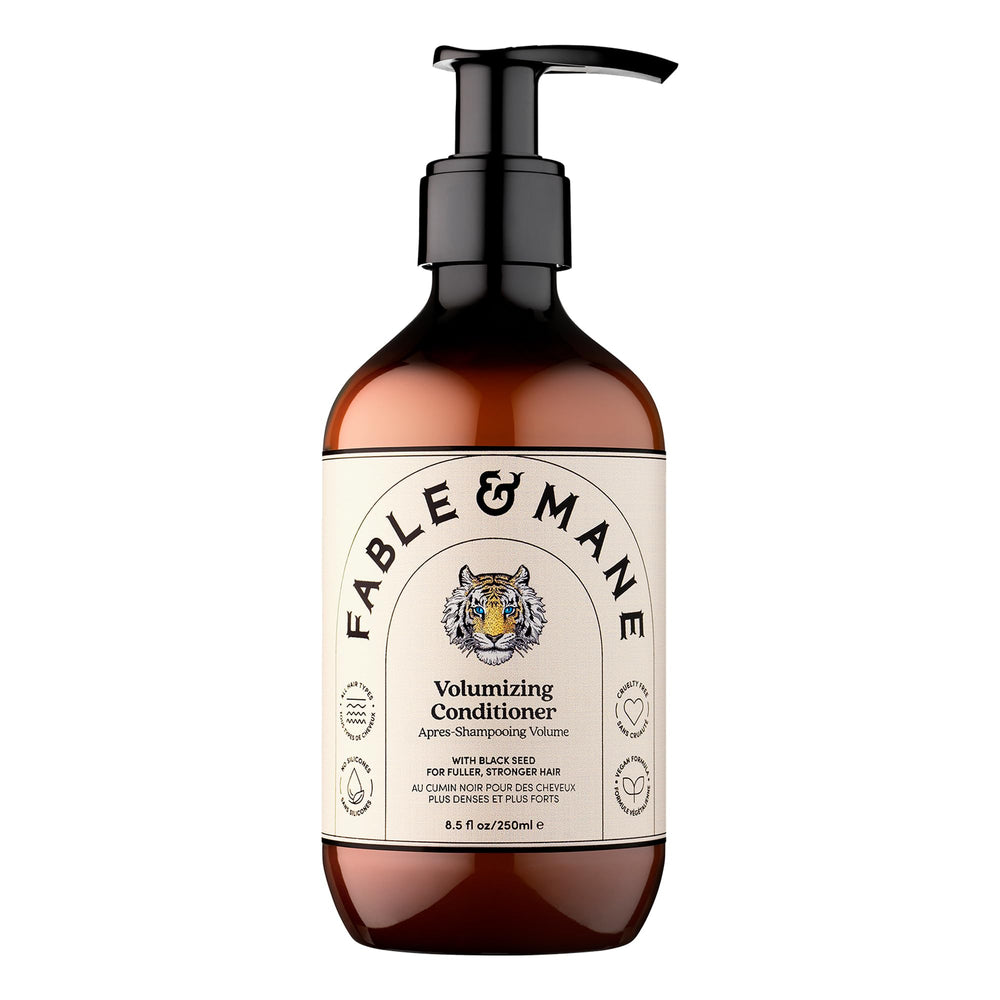 Fable & Mane front bottle shot showing product and lightweight benefits