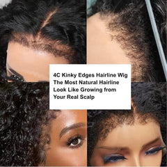 FACMOOD close-up of pre-plucked hairline and curly baby hairs for realism