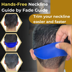 Fade Guide being worn during self-haircut with clippers, Fade Guide helps create consistent fade lines
