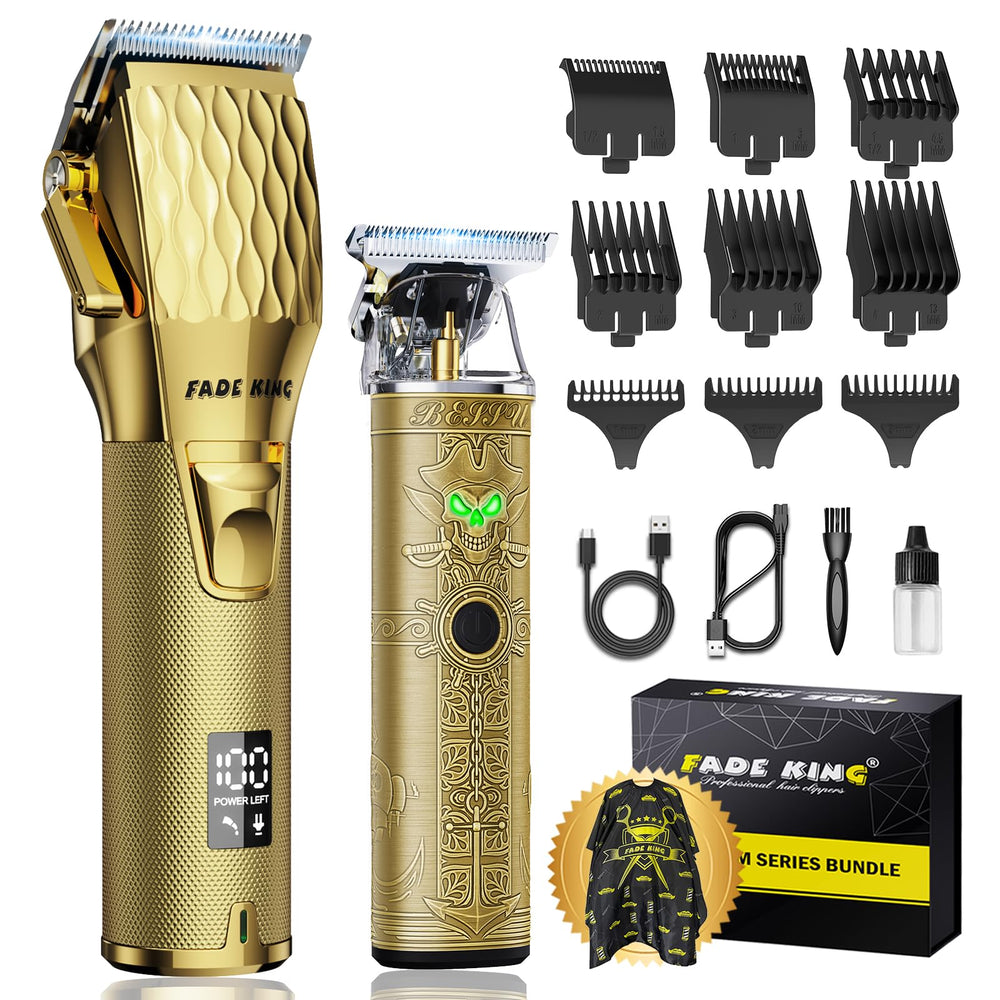 FADEKING clipper front view showing controls and charging port for reliable use