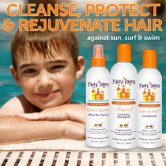 Fairy Tales label detail emphasizing citrus scent and clarifying benefit