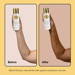 Fake Bake applied on forearm demonstrating even, streak-free bronze