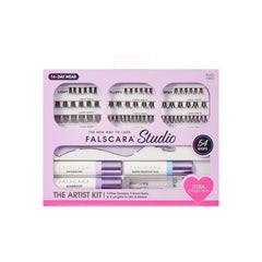 FALSCARA studio kit front packaging showing complete lash set and tools for variety
