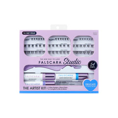 FALSCARA front packaging of the studio lash extension kit showing contents and branding benefits