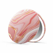Fancii front packaging showing Marble Rose compact mirror, stylish and travel-ready