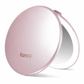 Fancii front view rose gold mirror showing compact design and polished finish
