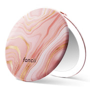 Fancii Taylor front closed marble rose compact, stylish travel convenience