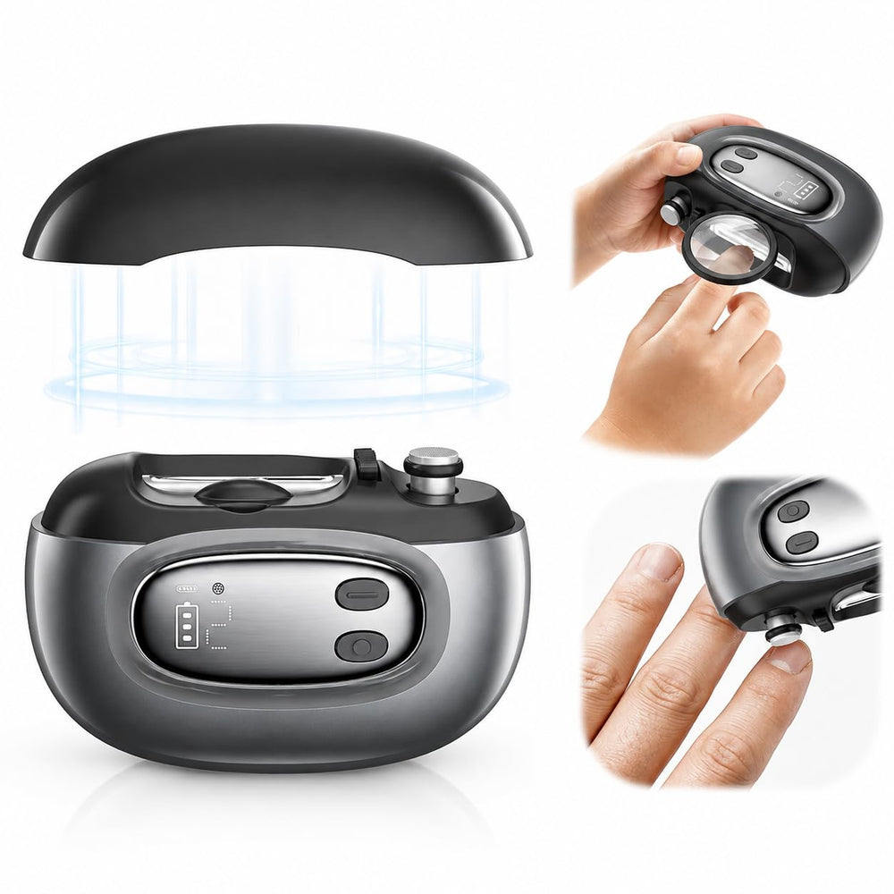FANGLEI front view showing device and accessories for compact storage benefit