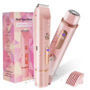 FANKRUAI front view of bikini trimmer showing sleek pink design and portability benefit