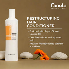 Fanola pump dispensing conditioner illustrating easy, controlled use and convenience