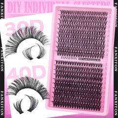 FANXITON D curl clusters displayed 8mm to 16mm showing length options benefit