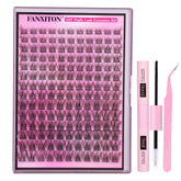 FANXITON front packaging kit overview showing all included tools for DIY lashes