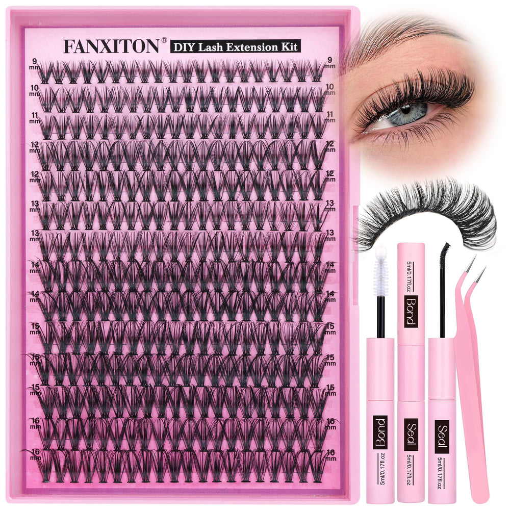 FANXITON front packaging showcasing full lash cluster kit convenience