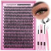 FANXITON front packaging showing complete DIY lash clusters kit and contents benefit convenience