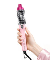 FARERY front view of pink thermal brush showing sleek shape and portability