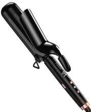 Farery front view of 2 inch barrel curling iron showing full tool and ergonomic handle for easy styling