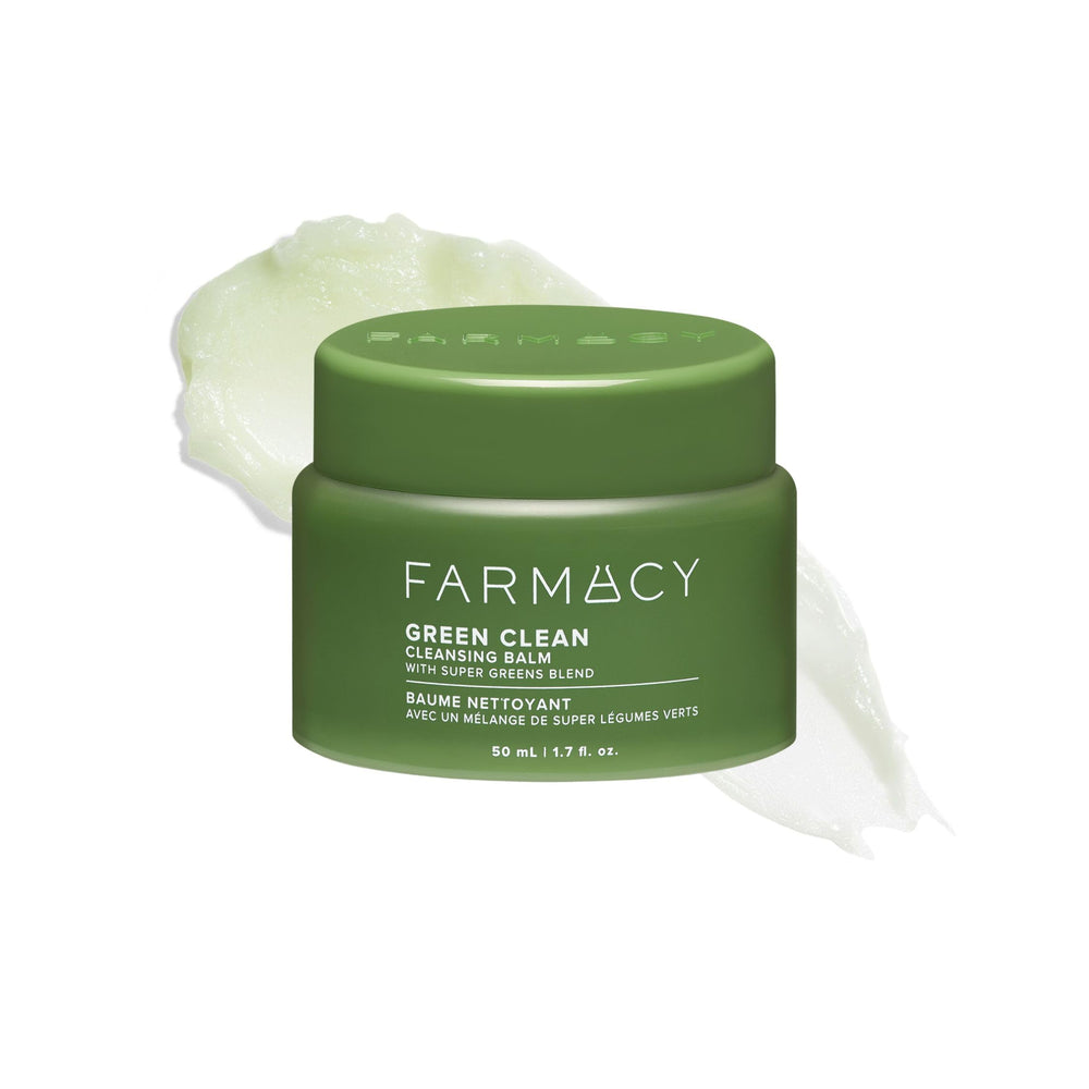 Farmacy Green Clean jar front view showing compact travel-friendly packaging and clean design