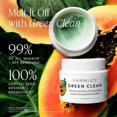 Farmacy green clean texture swatch melting into oil for gentle dissolving