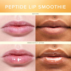 Farmacy glossy finish on lips demonstrating plumping and shine