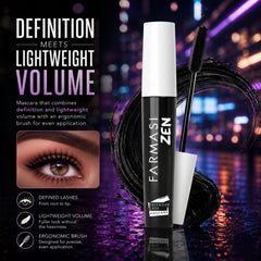 Farmasi Zen Extension Mascara swatches on skin demonstrating rich black pigment