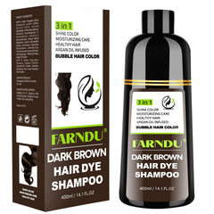 Farndu front packaging showing dark brown color and 3-in-1 benefit