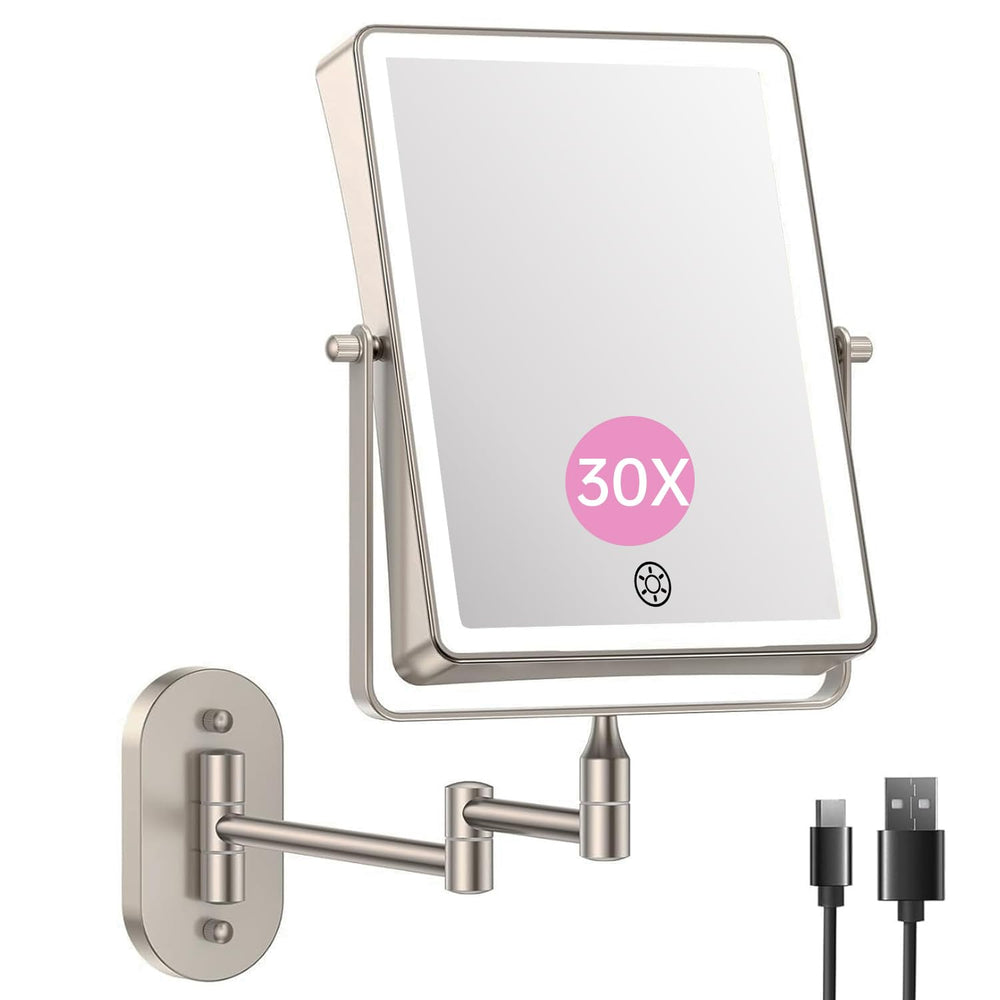FASCINATE front view showing nickel frame and rectangular mirror for full-face clarity