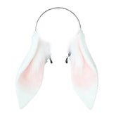 Faylay front view of white bunny ears headband showing playful look