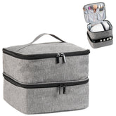 Fcozpjk front view with handle showing compact travel-ready case and easy carry