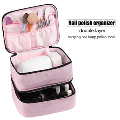 Fcozpjk open double-layer storage revealing separate lamp compartment and polish section