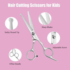 Fcysy rounded-tip scissors close-up demonstrating safe blunt ends