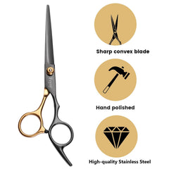 Fcysy thinning shear detail highlighting teeth and hinge for smooth texturizing and blending
