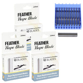 Feather front packaging showing 30-count pack and professional quality