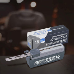 Feather ProGuard single cartridge close-up highlighting guard and precise shaving control