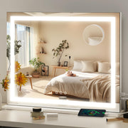 FENNIO front view showing full 23x18 mirror and bright LEDs for clearer makeup
