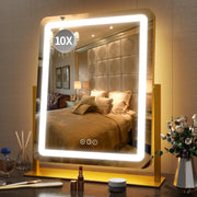 FENNIO gold front view showing full 22-inch reflective surface and sleek frame benefit clarity