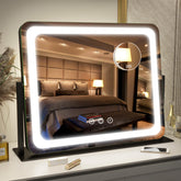 FENNIO front view of large LED vanity mirror showing full reflection and clarity