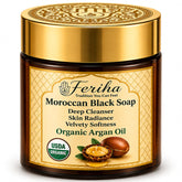 FERIHA front jar view showing authentic Moroccan beldi paste and benefits
