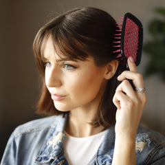 FHI Heat brush used on dry hair smoothing frizz for polished results